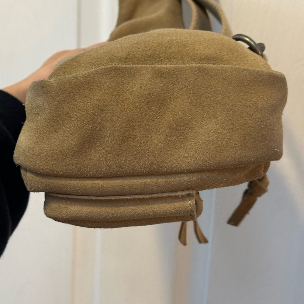 Free People Hudson Sling Crossbody Bag suede tan GUC - Picture 5 of 7